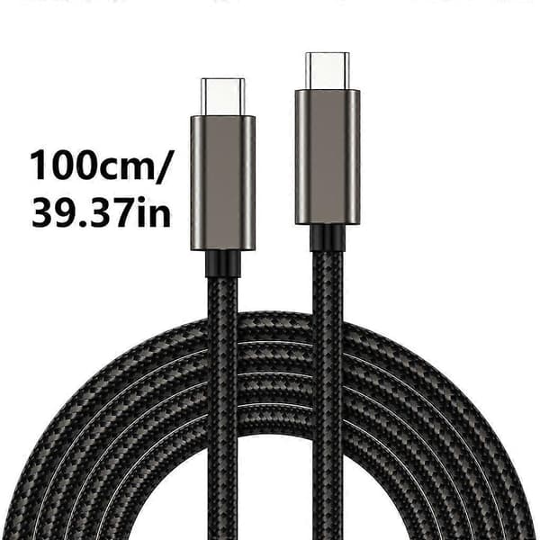 USB C til USB C-kabel 100W Strømforsyning 20Gbps Dataoverføring 4K Videoutgang 1m