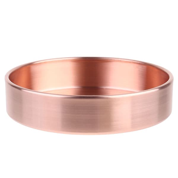 Roséguld serveringsbricka Barbricka Snacksbricka Rund bricka Brickor Matbricka Rose Gold Edge 14X14CM