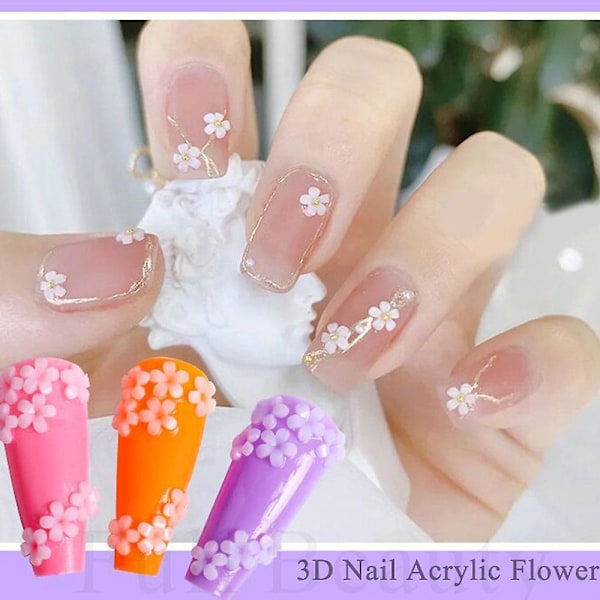 Blommig nagelkonstfärg Nagelkonsttillbehör för kvinnor barn flickor nageldekorationer style3