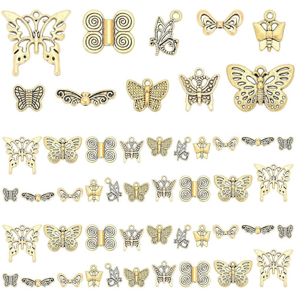 90 st 9 Stilar Sländor Berlocker Flygande Djur Berlocker Legering Tibetanska Hängsmycken för Vår Sommar DIY Halsband Armband Smycken Tillverkning Antik Silver