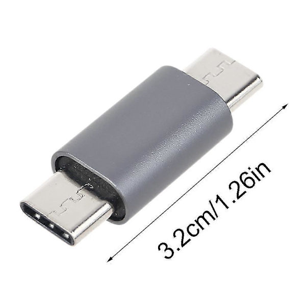 Universal Adapter Bærbar Type C Han til Type C Han Konverter til Smartphone Silver