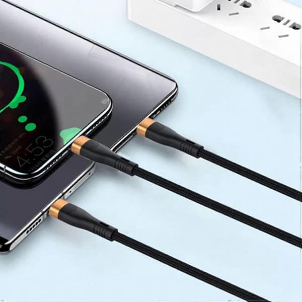 Typ B För iPhone 15-serien 1,2m PD 100W 3-i-1 Typ-C till Lightning+Typ-C+Micro Datakabel Telefon Style A