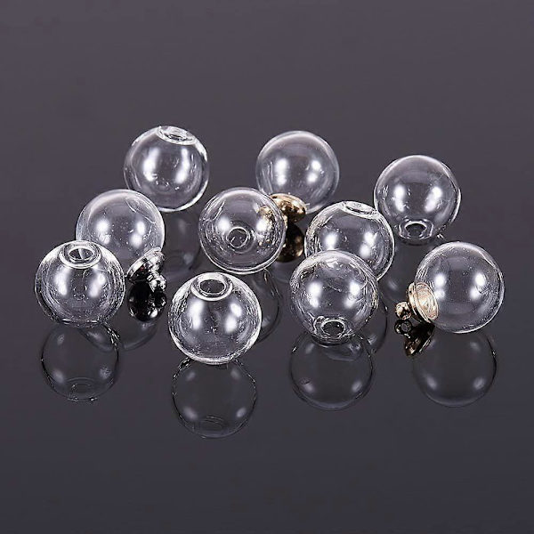 1 æske Håndlavede Mundblæste Glas Globe Kugle Flasker Runde til Glas Hætteglas Vedhæng Fremstilling Klar 16mm Hul: 3.5mm 30stk 8mm 30stk Plastik Perlebeholder: 11.8