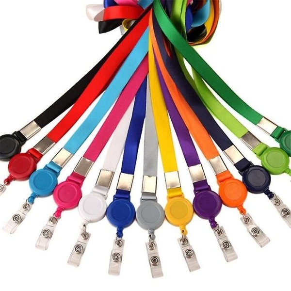 Rulle-lanyard halsrem til badgeholder - kontorartikler Blue