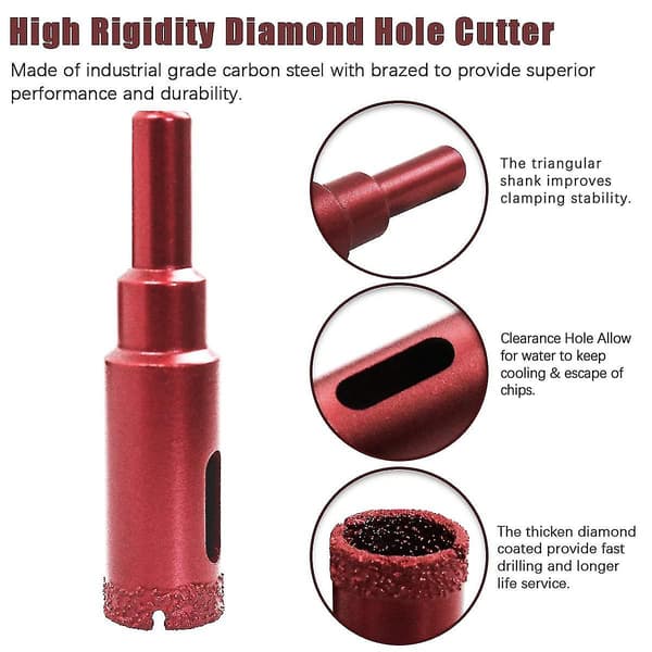 Diamant Hulsavsæt, Diamant Kernebor til Fliser/glas/marmor (6mm-50mm 11 Dele)