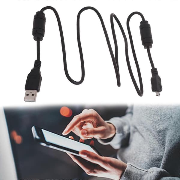 Magnetisk interferensresistent USB til Micro USB datakabel, skjermet datakabel, slitesterk ledning for telefoner, nettbrett og mer
