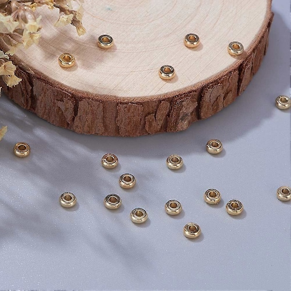20 st 4 mm Glatta Runda Metall Distanspärlor Lösa Pärlor för DIY Smyckestillverkning