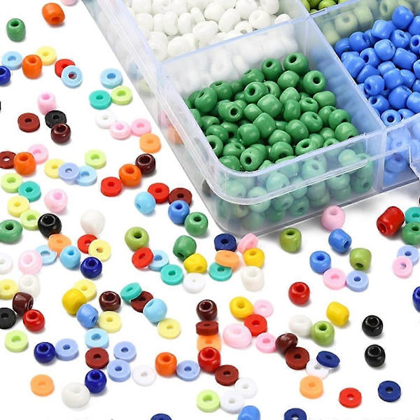 1Ask DIY Glasfröskivor Polymerlera Pärlor Smyckestillverkning Hitta Kit inklusive 84G 12 Färger