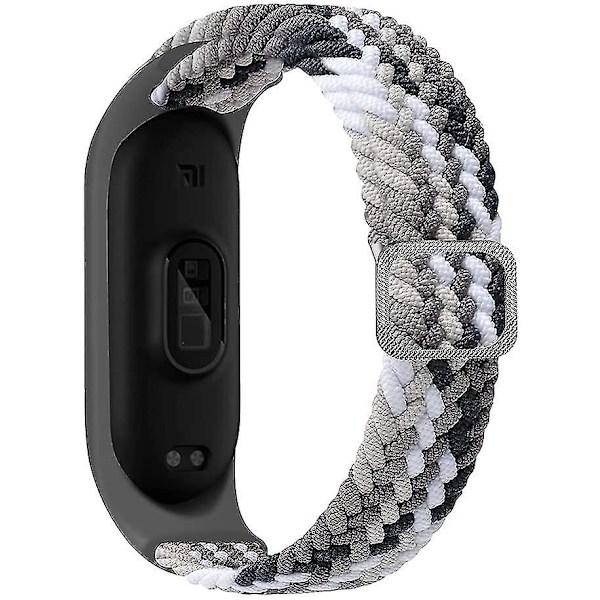 Sztxj Denim Flettet Solo Loop Rem Kompatibel Med Xiaomi Mi Band 6 5 4 3, Justerbar Elastisk Nylon Sportsudskiftningsrem Til Xiaomi Band Mi Band 6