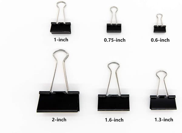 Bindersortiment af størrelser 60 (sort), X Large, Large, Medium, Small, X Small, Micro, 10 af hver størrelse