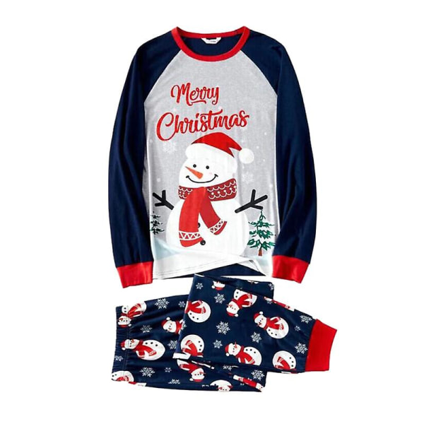 Barn och vuxna jul familj matchande pyjamas pyjamas snögubbe sovkläder pjs set Mom 4XL