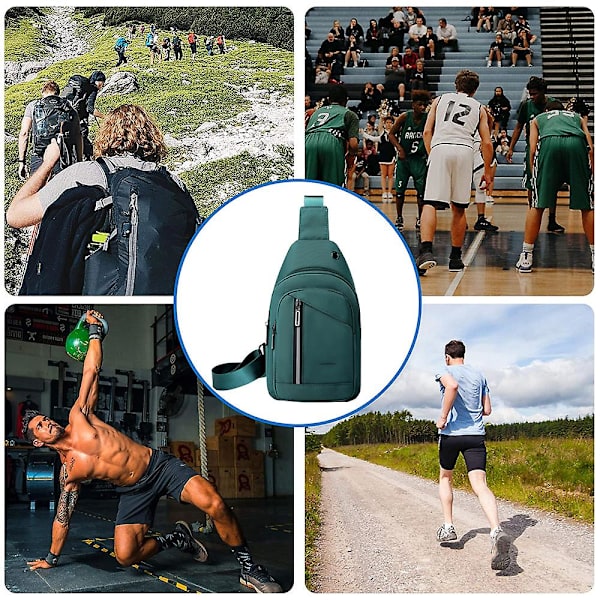 Ny Brysttaske Herre Vandtæt Nylon Skuldertaske Brysttaske green