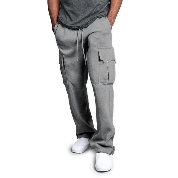 Herrmode Sportbyxor Joggingbyxor med dragsko Plus Size S-4xl Light grey M