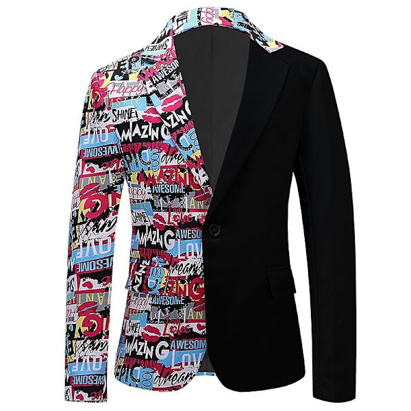 Mænds Smokingjakke, Slank Pasform Stilfuld Blazer Casual Blazer Black blue S