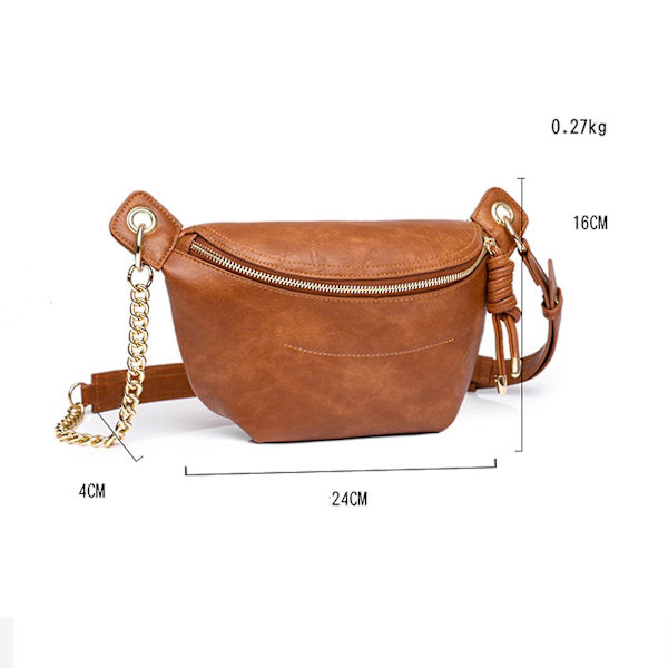 Pu bröstväska dam läder crossbody väska fint utförande damer lutande axelväska för damernas födelsedag utsökt present Black