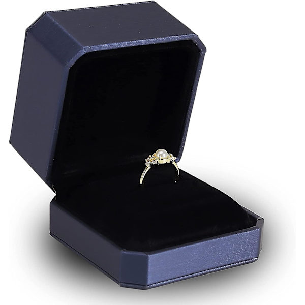 Ringbox för bröllopsceremoni Läder smyckeskrin Förlovning Bröllopskort Box, Smyckesorganisatör Box Förlovningsringhållare Smyckesgåvoask Smycke S
