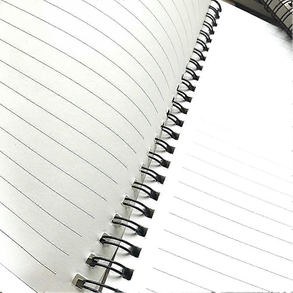 Spiralblock A5 Linjerad, 3-pack Mjukt Omslag Journal Kraft Omslag Svart, 100 Sidor/50 Ark Memo Anteckningsblock Planerare