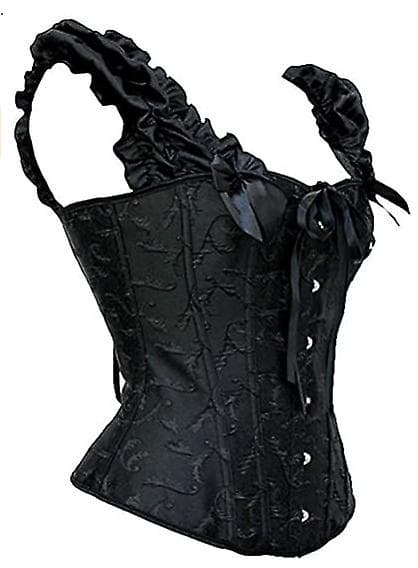 Dame Sexy Snøring Sateng Korsett black XL