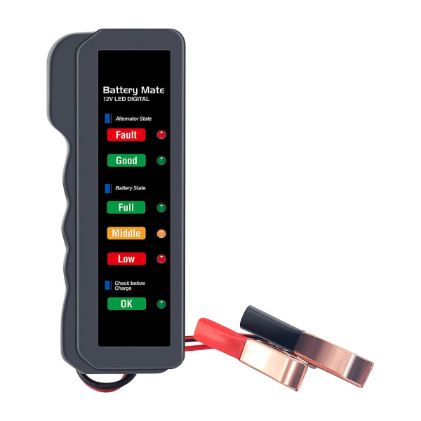 12v Bilbatteritest Auto Digital Analysator Bilgenerator Testverktyg 6 Led Display Motorcykeltillbehör Testare