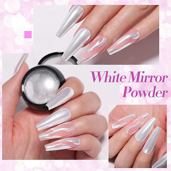 Nagelpulver Metall Spegel Mjöl Holografiskt Pigmentpulver Nagelkonst Dekoration Set 4 Lådor Set3