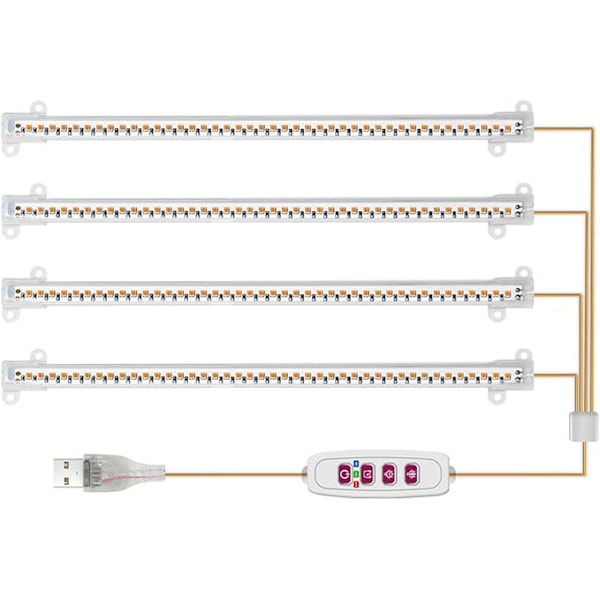 LED-kasvivalo, täyden spektrin kasvivalo 84 LEDillä, punainen ja sininen valo, 4-päätä, 30 cm