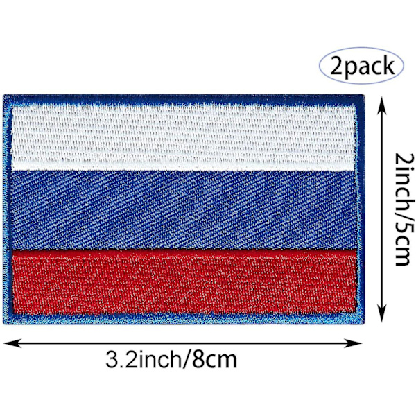2-pak Rusland Flag Patches, Rusland Flag, Broderede Patches, Russiske Flag, Militær Taktisk Patch Til Tøj, Hatte, Rygsække, Pride Dekorationer