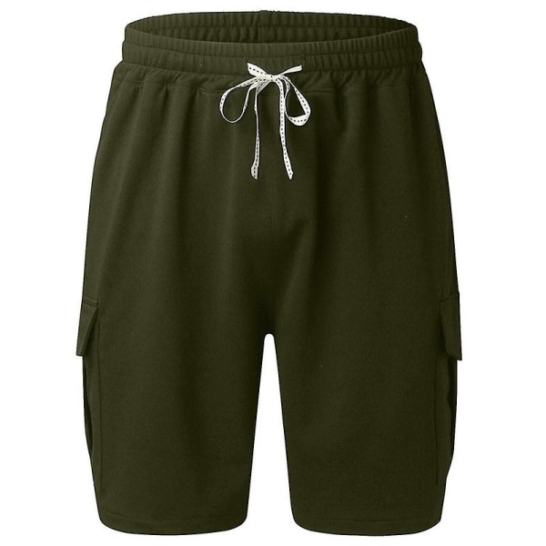 Monitaskuiset kesäiset rennot housut miesten housut väljät shortsit Green XL