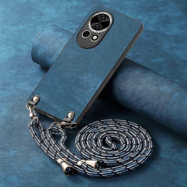 Vintage Læder Etui Til Huawei P50 Pro Blue