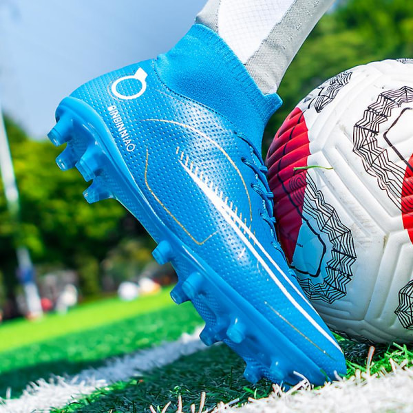 Fotbollsskor för män, halkfria fotbollsskor, fotbollsskor, grässkor, Yj619 Blue EU 40