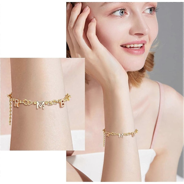 26 Stilarter Alfabet Bogstav Perler 14K Guldbelagt A-Z Bogstav Charms Holdbare Store Bogstav Perler Messing Initial Charms Vedhæng til Meningsfuld Gave B