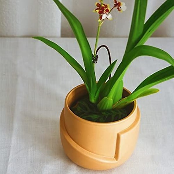 Sæt med 2 keramiske urtepotter - Irregulær form - Kreativ - Til små planter, kaktusser (a + B) Style 3