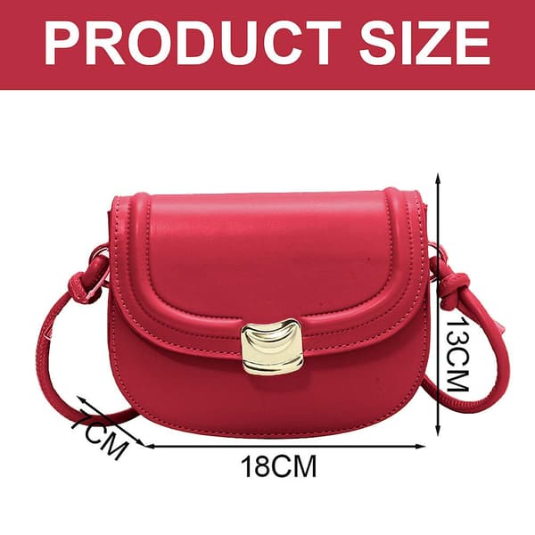 Axelväska Mini Pu Clutch Väska Dam Mode Handväska Solid Color Sadelväska Plånbok red