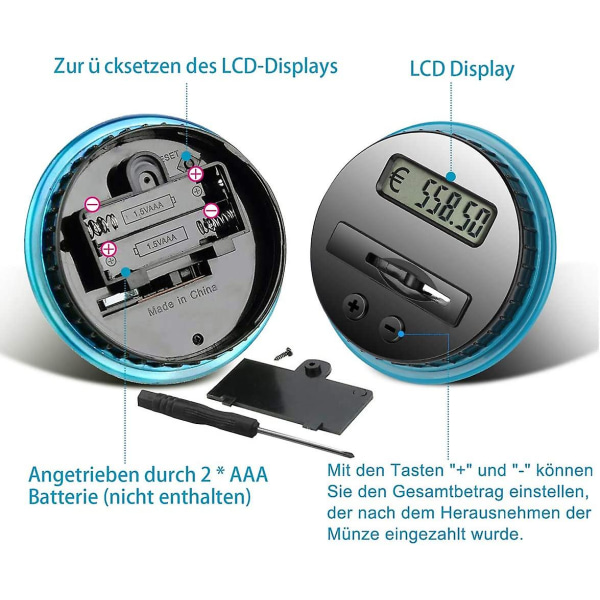 Digital spargris, den perfekta spargrisen som present, drivs av 2 AAA-batterier (ingår ej)