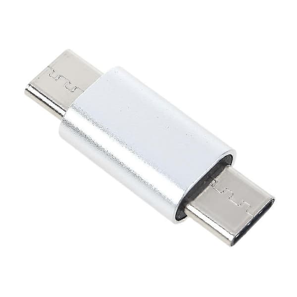 Universal Adapter Bærbar Type C Han til Type C Han Konverter til Smartphone Silver