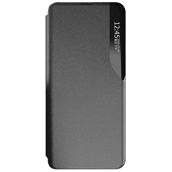 För Samsung Galaxy A53 5G Visningsfönster Fallsäkert PU-läder Vikbart Telefonfodral Black Style D Samsung Galaxy A53 5G