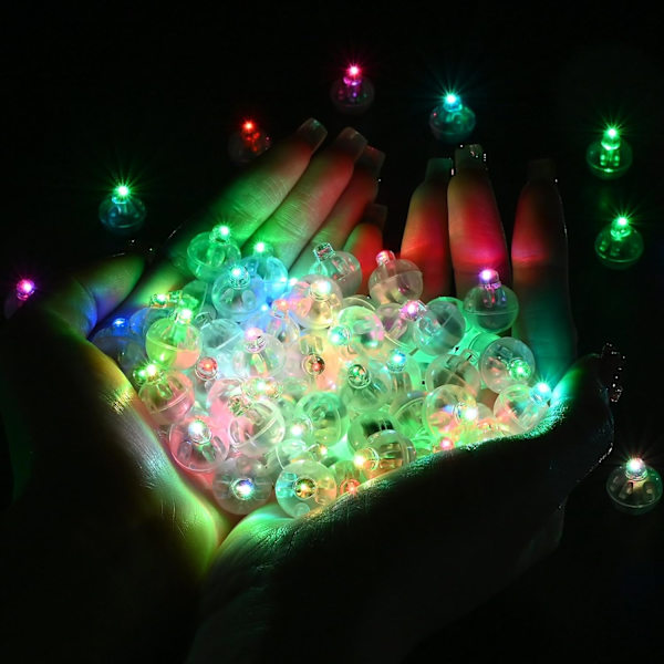 LED Ballonglys, 100 stk Mini LED Papirlanterner, Rundt Ballonglys, LED Ballonglys for Bryllup