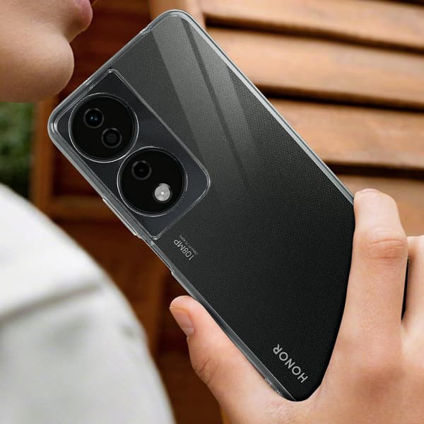 Etui til Honor 90 Smart Fleksibel silikonbeskyttelse, Transparent
