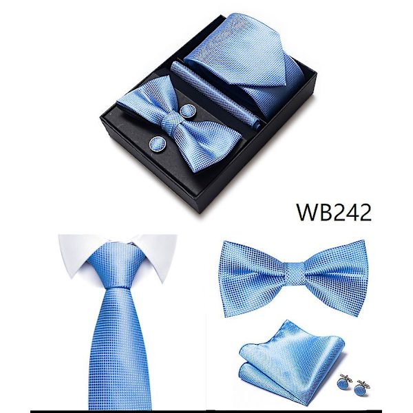 Herr slips fluga kostym presentask 6 delar kostym slips rem affärs formell bröllop slips WB242