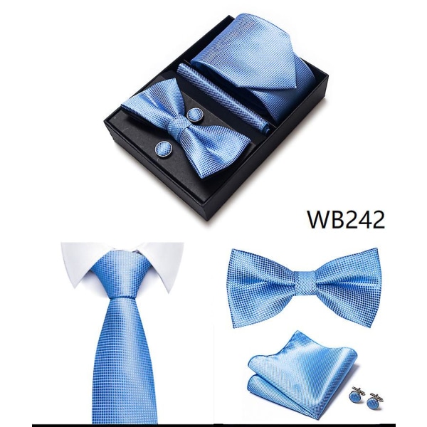 Herr slips fluga kostym presentförpackning 6-delad kostym slipsrem Business formell bröllopsslips WB242