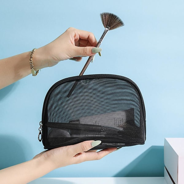 Transparent Resväska i Mesh, Stor Kapacitet, Högdensitetsnät, Makeup Och Necessär style  style3