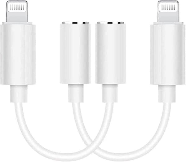 Lightning til 3,5 mm hovedtelefonadapter, iPhone 3,5 mm hovedtelefonstik, kompatibel med iPhone iPad
