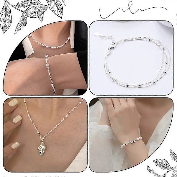 1 Ask 40 st 2,5 mm Runda Distanspärlor Sterling Silver Lösa Pärlor Små Hål Distanspärlor Fynd