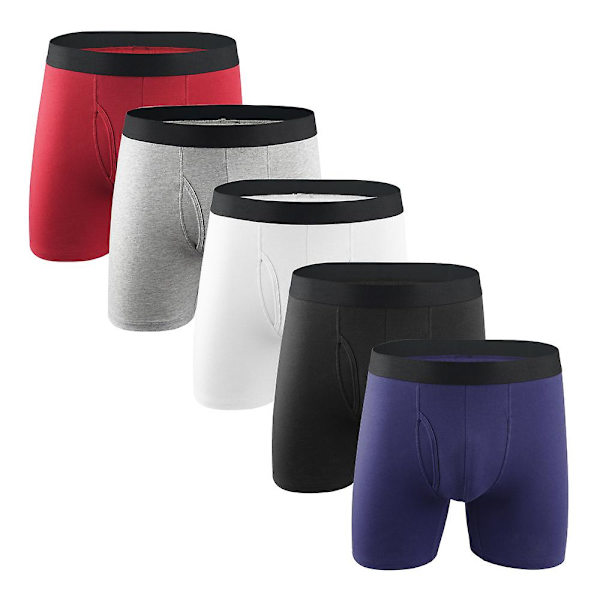 5 st bekväma herr underkläder - Andningsbara boxershorts med fukttransporterande teknologi för alla B 4XL