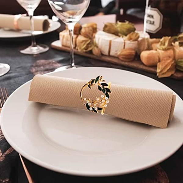 Juleservietringe Sæt Med 6 Legering Guld Servietholdere Pynt Husholdningsservietringe Servietspænder Ringe Til Bryllup Julefrokostmiddag