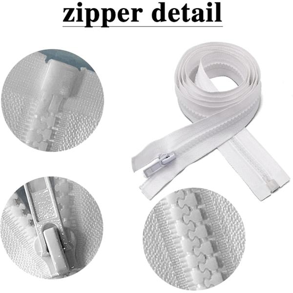 2 st #5 30 tum separerande jacka blixtlås för sömnad rockar jacka blixtlås vit gjuten plast blixtlås bulk skräddare diy sömnad verktyg för plagg/väskor/ho