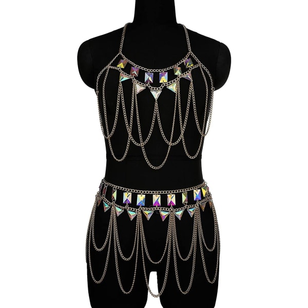 Kroppskedjor Smycken Tillbehör - Boho Kristall Tofs Bikini Set Strand Cosplay Behå