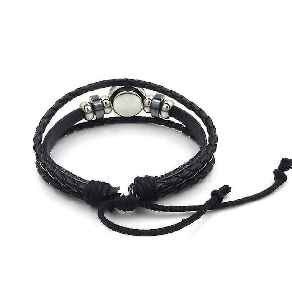 Cartoon söt Naruto armband svart läder färgglada ädelsten armband för barn 10