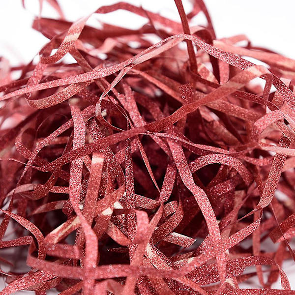 Glitter Raffia Pappersstrimlor & Strängar Strimlad Konfetter För Diy Presentinslagning & Korgfyllning red