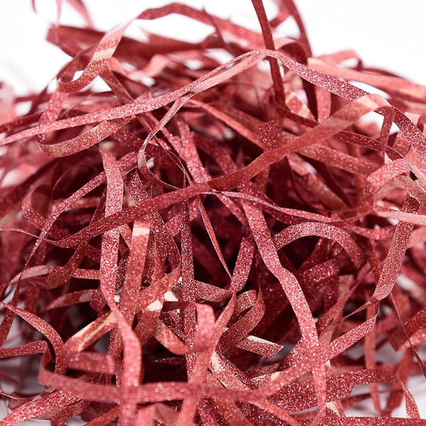 Glitter-rafiapaperisilppu & -nauhat, silputtu konfetti askarteluun, lahjojen paketointiin ja korien täyttöön red