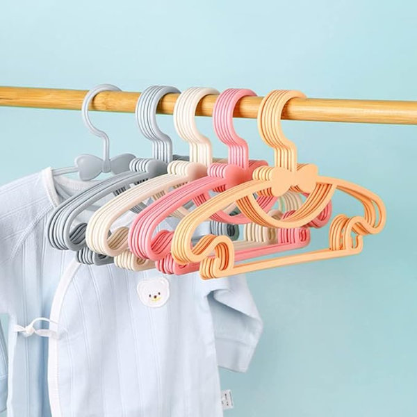 10 STK Babybøjler Til Garderobe, Multifunktionel Plast Tykke Opbevaringsbøjler Til Børn Rosetknude Tørrebøjler Til Småbørn (Orange)